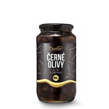 Olivy ern bez pecky 900g sklo Bassta