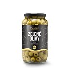 Olivy zelen bez pecky 935g sklo Bassta